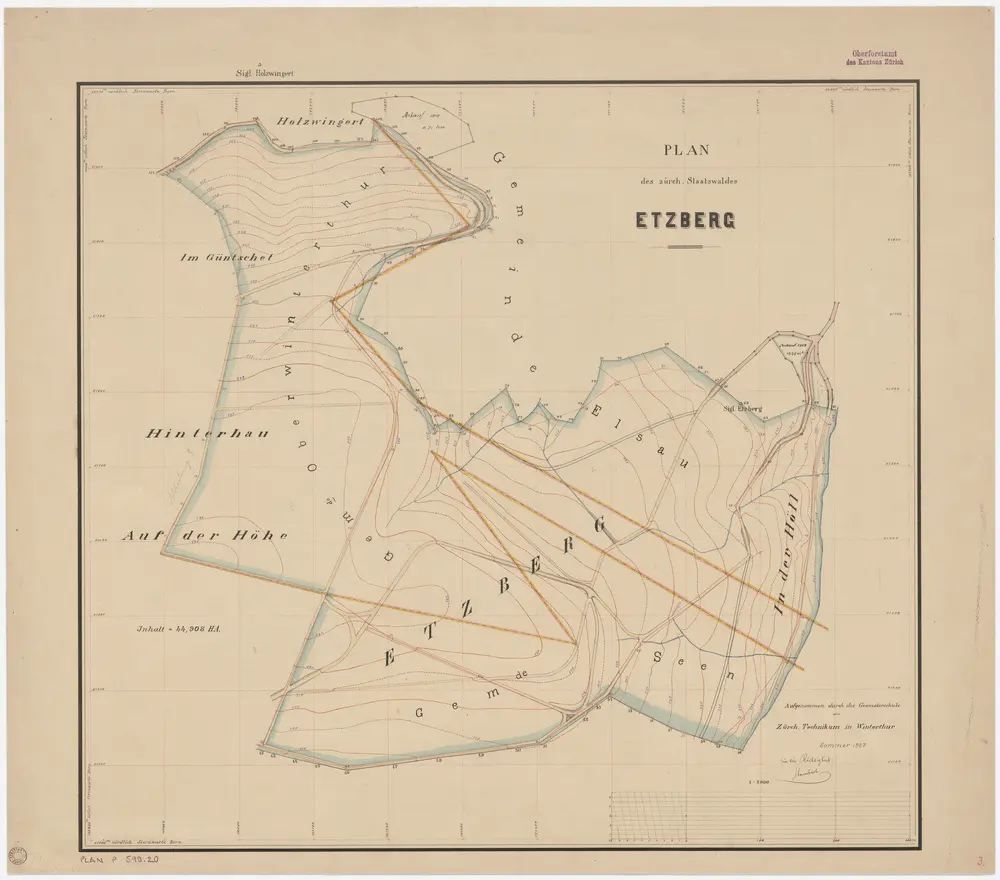 Winterthur, Seen, Oberwinterthur: Staatswaldungen: Oberwinterthur, Elsau, Seen: Etzberg; Grundriss