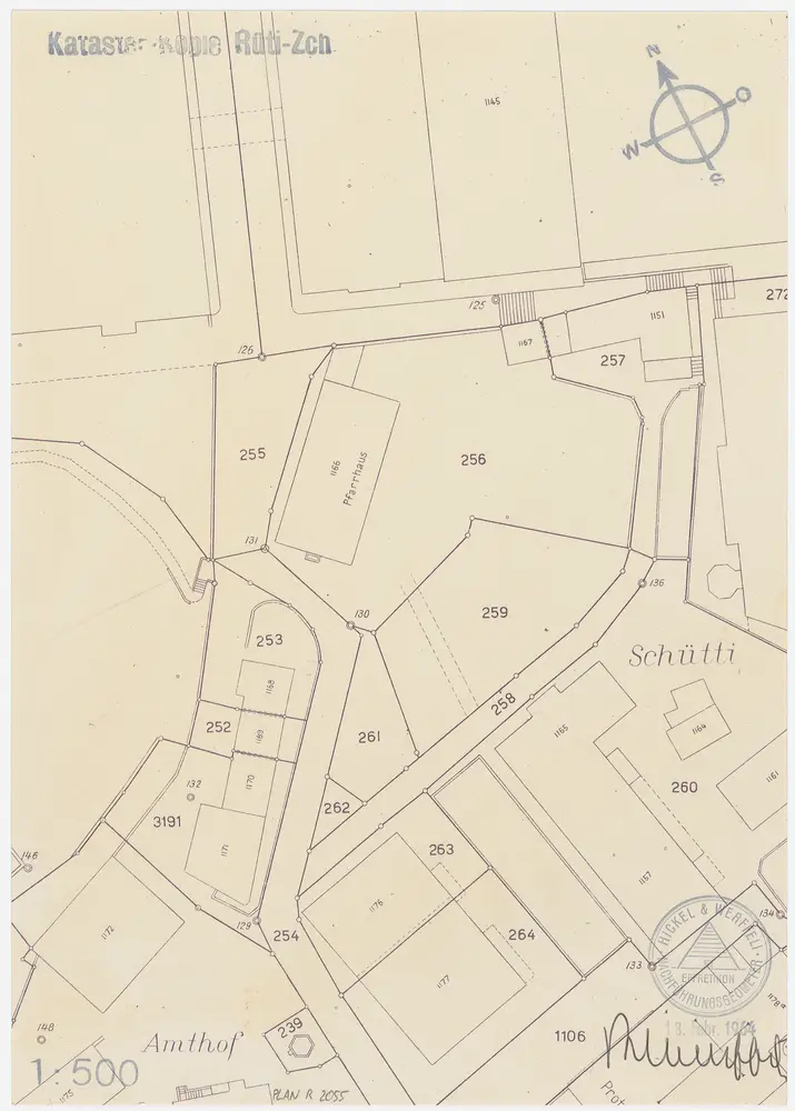 Rüti: Pfarrhaus und Umgebung; Grundriss