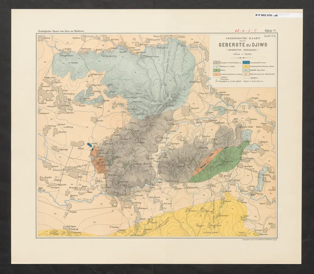 Geologische Kaart van het Gebergte Bij Djiwo