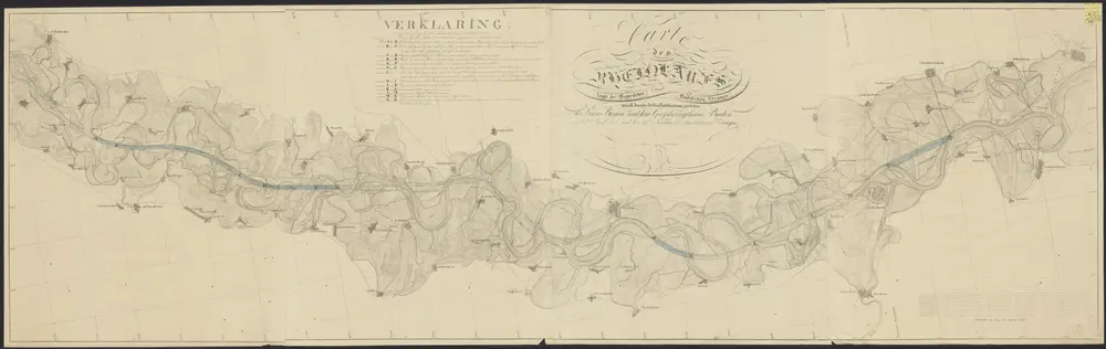 Carte des Rheinlaufs längs der Bayerischen und Badischen Gränze gemäß den über dessen Rectification zwischen der Krone Bayern und dem Großherzogthume Baden den 24ten April 1817 und den 14ten November abgeschlossenen Verträgen