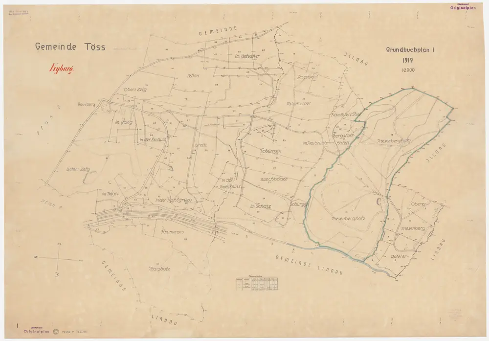 Kyburg, Töss, Illnau-Effretikon (damals Illnau), Schlatt: Staatswaldung: Töss: Niesenbergholz; Grundriss