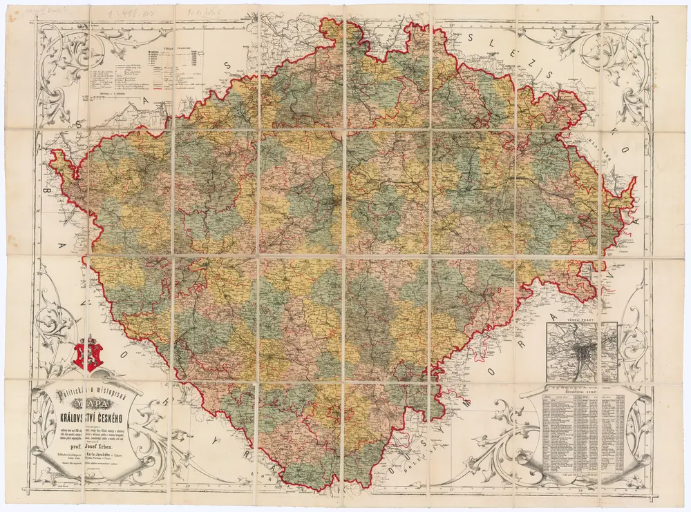 Politická a místopisná mapa Království českého