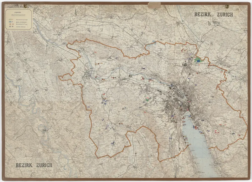 Kanton Zürich: Wassernutzungskataster; Übersichtskarten: Bezirk Zürich