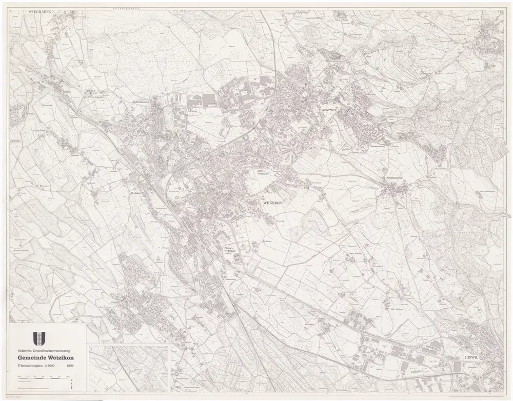 Wetzikon: Gemeinde; Übersichtsplan (Schweizerische Grundbuchvermessung)