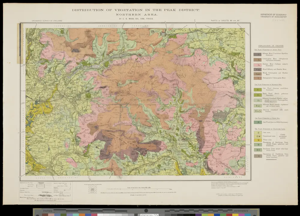 Distribution of vegetation on the Peak District: Northern area