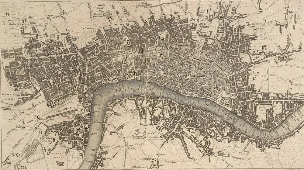 A NEW and Correct PLAN of LONDON WESTMINSTER and SOUTHWARK with the New Buildings to the Year 1770