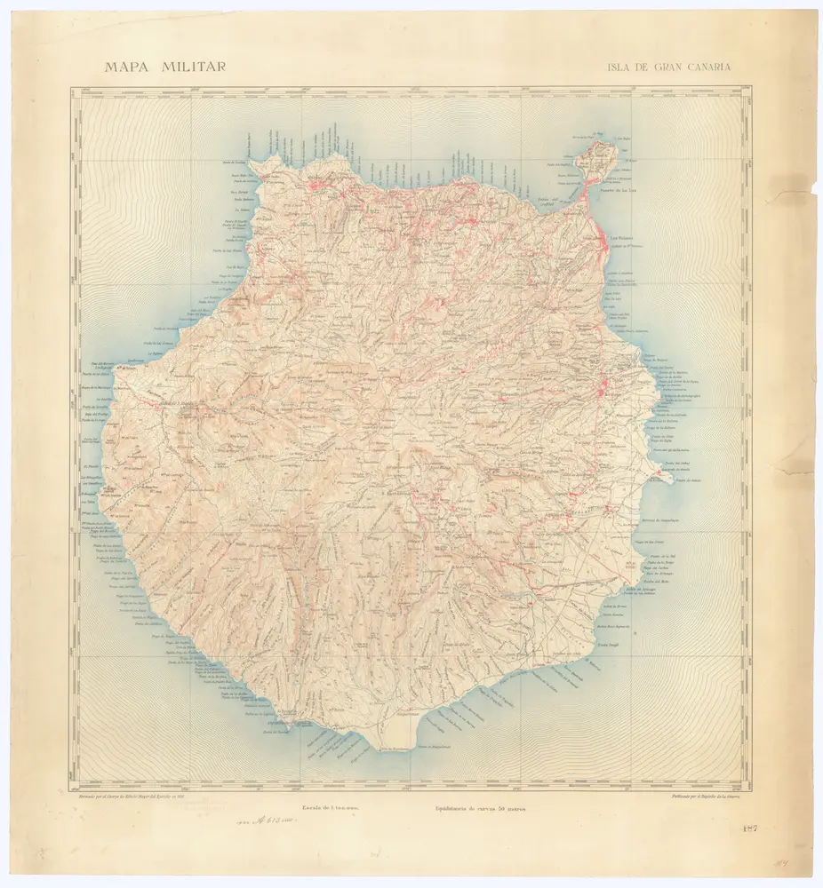 Mapa militar isla de Gran Canaria