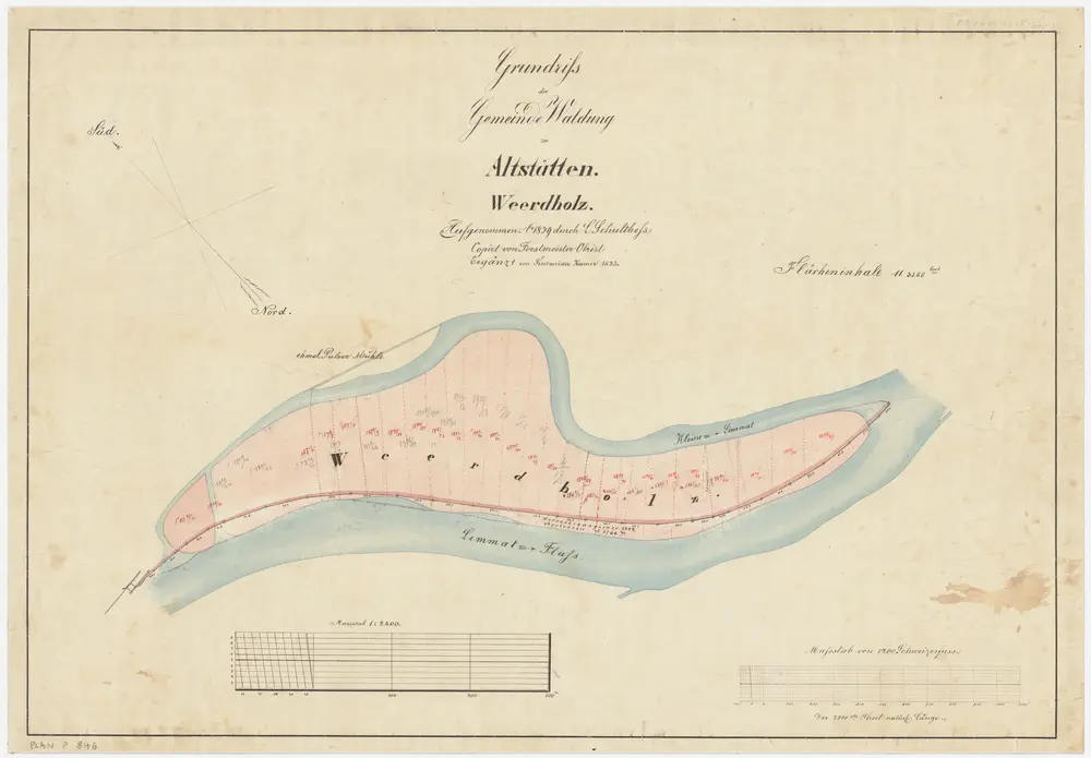 Altstetten: Gemeindewaldung Werdholz (Weerdholz); Grundriss