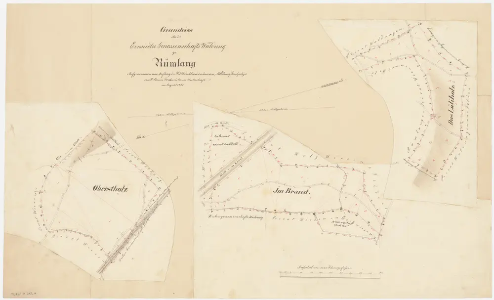 Rümlang: Gemeinde-, Genossenschafts- und Hubengenossenschaftswaldungen: Einsiedlergenossenschaftswaldungen Oberstholz, Brand, Löhli (Lööliholz); Grundrisse