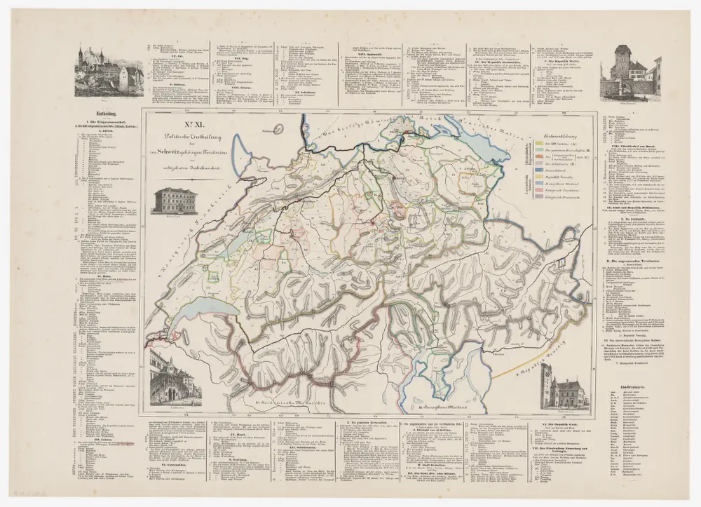 Historisch-geographischer Atlas der Schweiz: Karte XI: Politische Einteilung der zur Schweiz gehörigen Territorien im 18. Jahrhundert