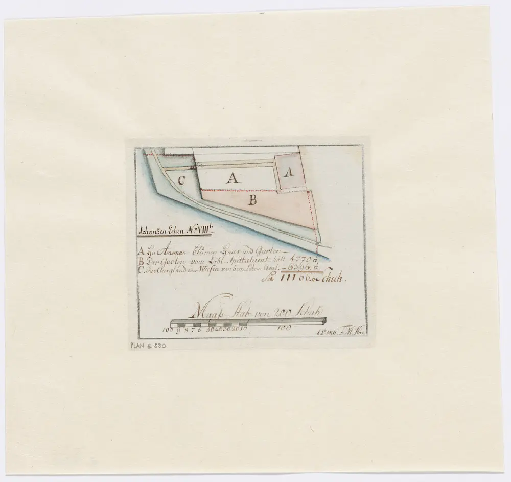 Zürich: Schanzenlehen Nr. 8 b Grosse Stadt; Grundriss