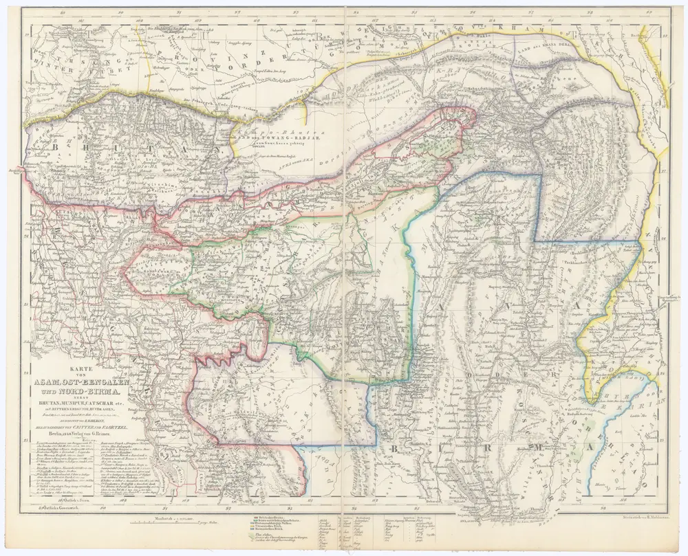 Karte von Asam, Ost-Bengalen und Nord-Birma