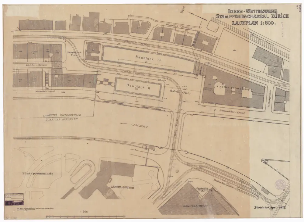 Stampfenbach-Areal: Ideenwettbewerb; Situationsplan