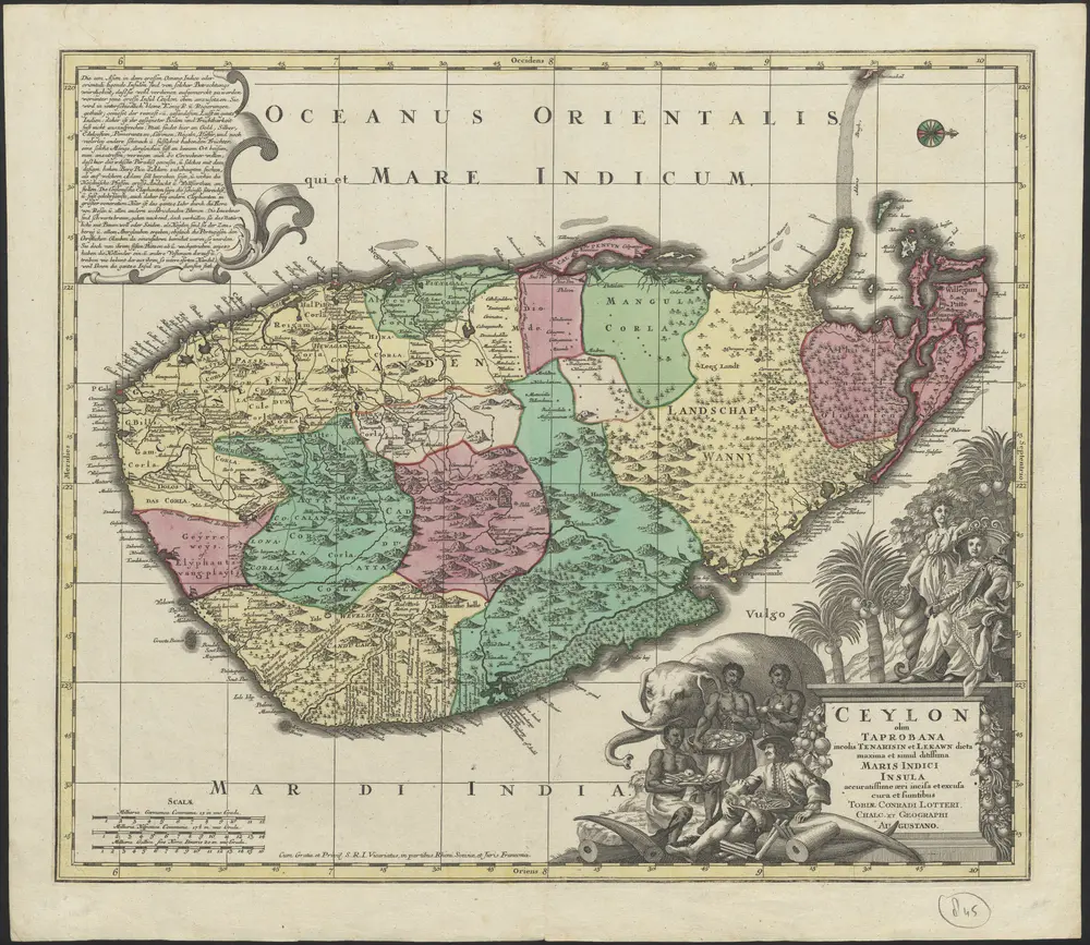 Ceylon olim Taprobana incolis Tenarisin et Lekawn dicta maxima et simul ditissima Maris Indici insula