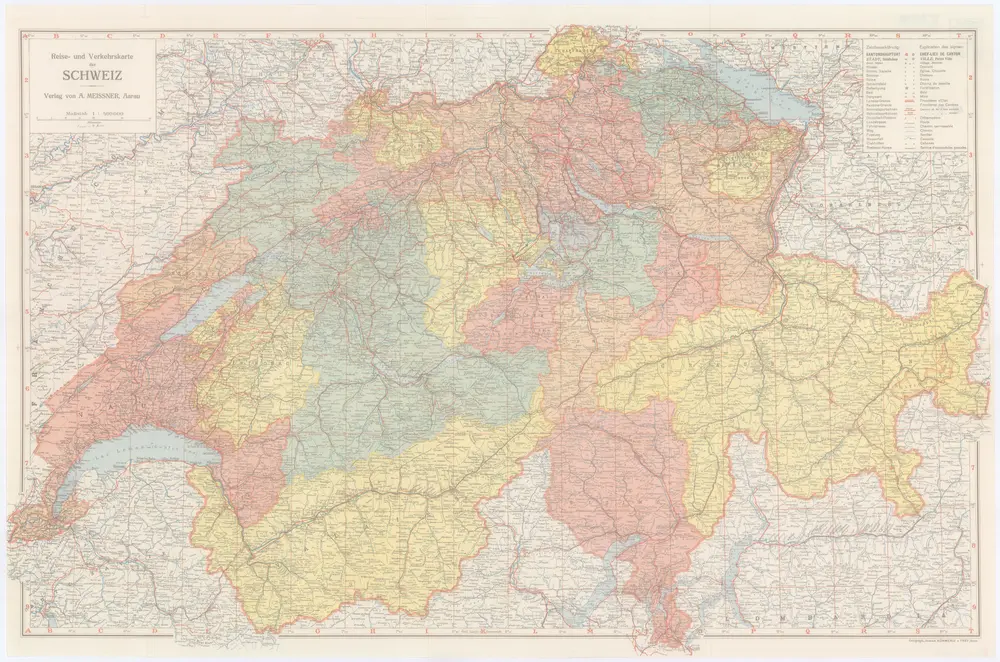 Reise- und Verkehrskarte der Schweiz