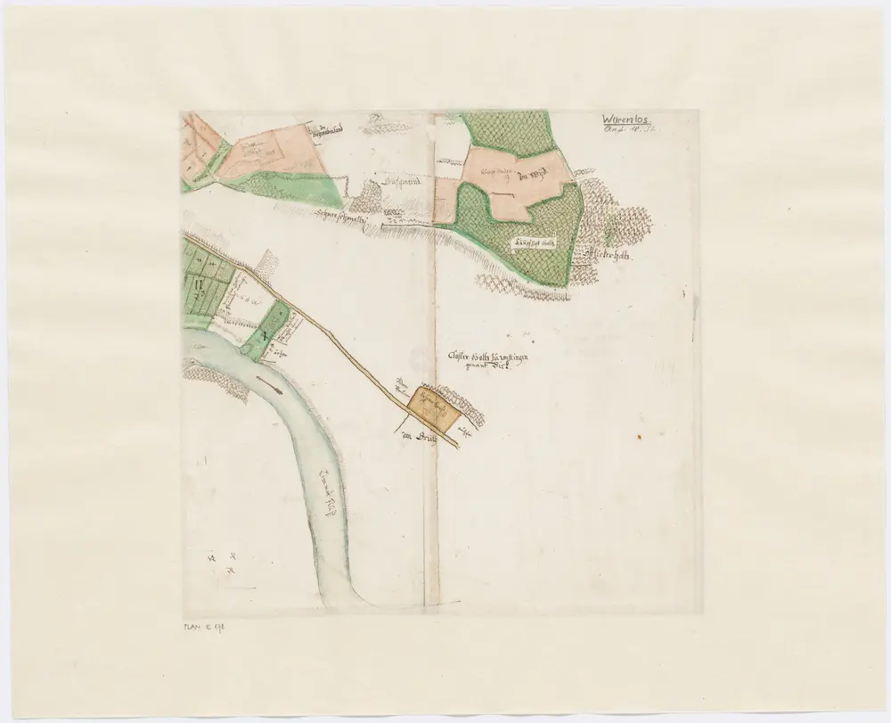 Würenlos AG: Dem Spital Zürich gehörende Güter zwischen der Limmat und Wied; Grundriss