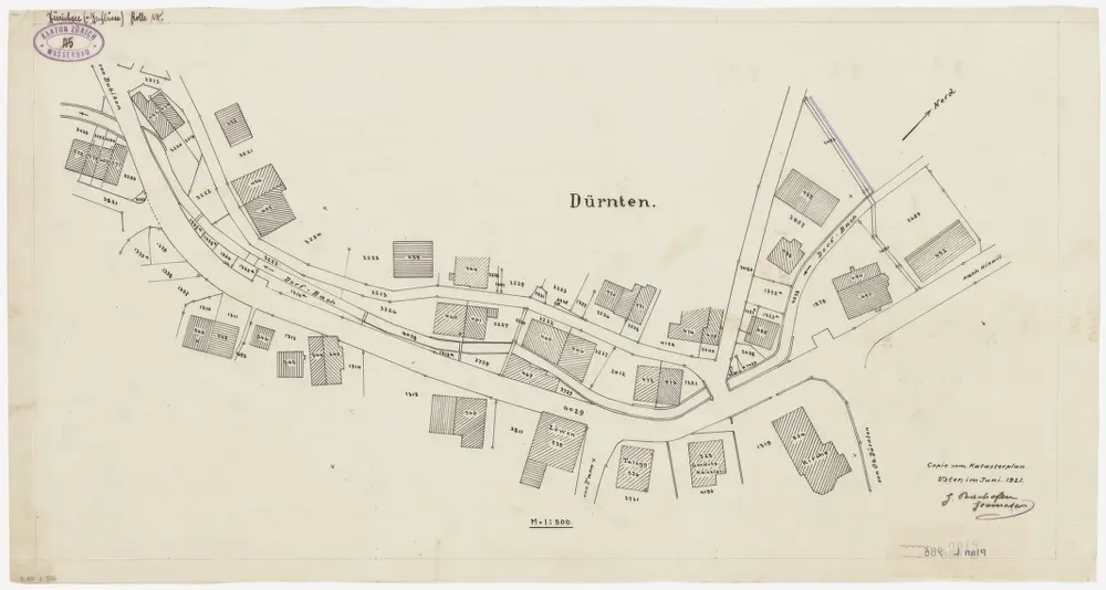 Dürnten: Dorfbach (Schwarzbach); Situationsplan