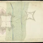 HZAN GA 100_Nr. 846_ : Theresienstadt an der Eger; [ohne Titel; Festungsplan];ohne Verfasser;150 Ruten rheinisch = 1/2 Meile = 20 cm;93 x 61,5 cm;Papier; Wasserfarben.