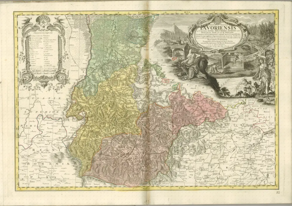 mapa z atlasu "Atlas Silesiae id est Dvcatvs Silesiae Generaliter Quatuor Mappis nec non specialiter XVI Mappis tot Principatvs repraesentatibvs geographice exhibitvs Addita Praefatione qua de Historia huius Atlantis agitvr"