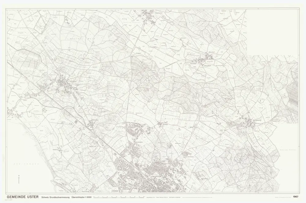 Uster: Nördlicher Teil der Gemeinde; Übersichtsplan (Schweizerische Grundbuchvermessung)