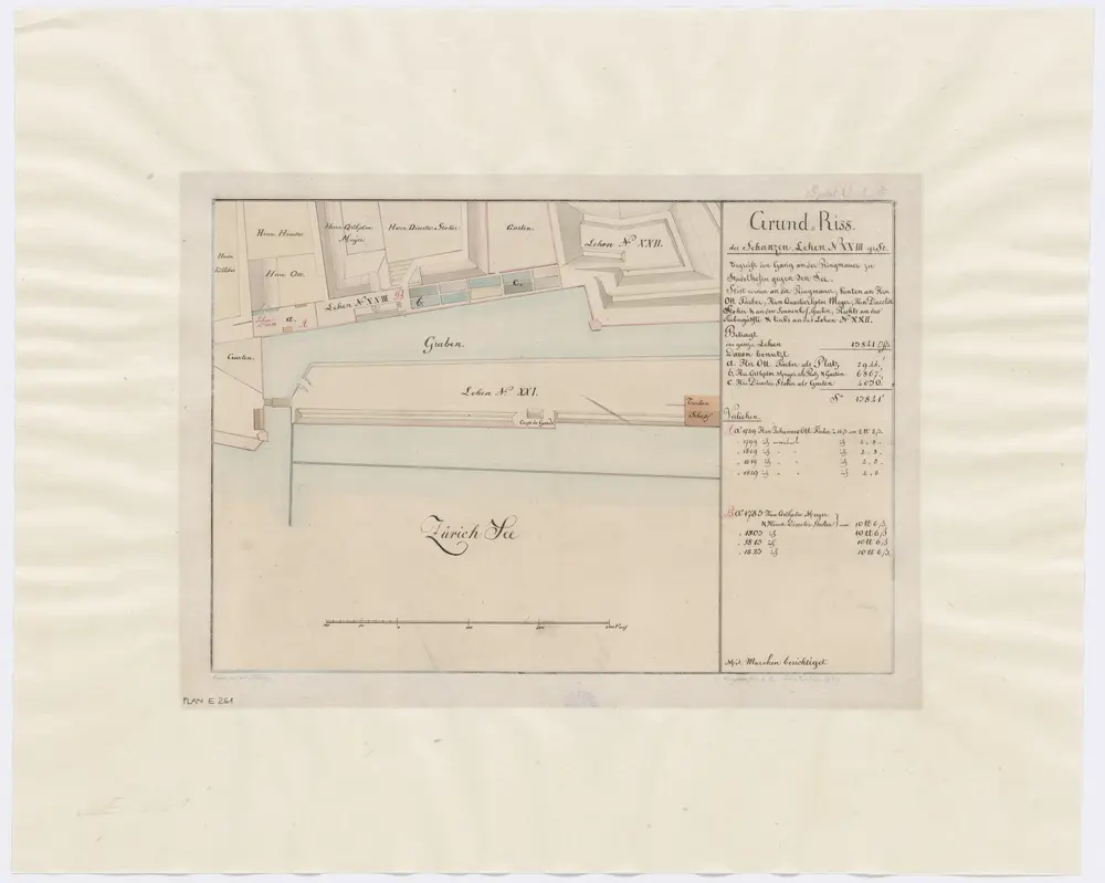 Zürich: Schanzenlehen Nr. 23 Grosse Stadt, beim Geissberger-Bollwerk; Grundriss