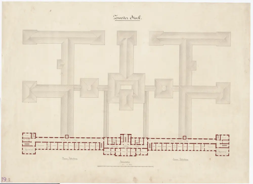 Irrenanstalt Burghölzli: 2. Stock; Grundriss
