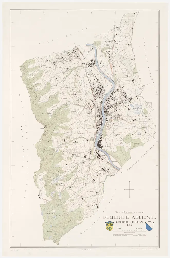 Adliswil: Gemeinde; Übersichtsplan (Schweizerische Grundbuchvermessung)