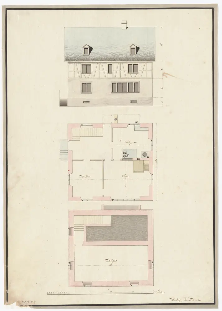 Stumpf'sches Haus, Ankengasse: Seitenansicht und Grundrisse