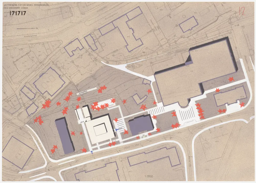 Zürich: Physikgebäude der Universität; Projekt 171717; Situationsplan