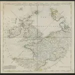 An accurate Map of Great Britain, France, & Ireland, with part of Spain, Germany, Denmark, &c., shewing at one view the true bearing and horizontal distance of any place within 700 miles of London; drawn from the best authorities.