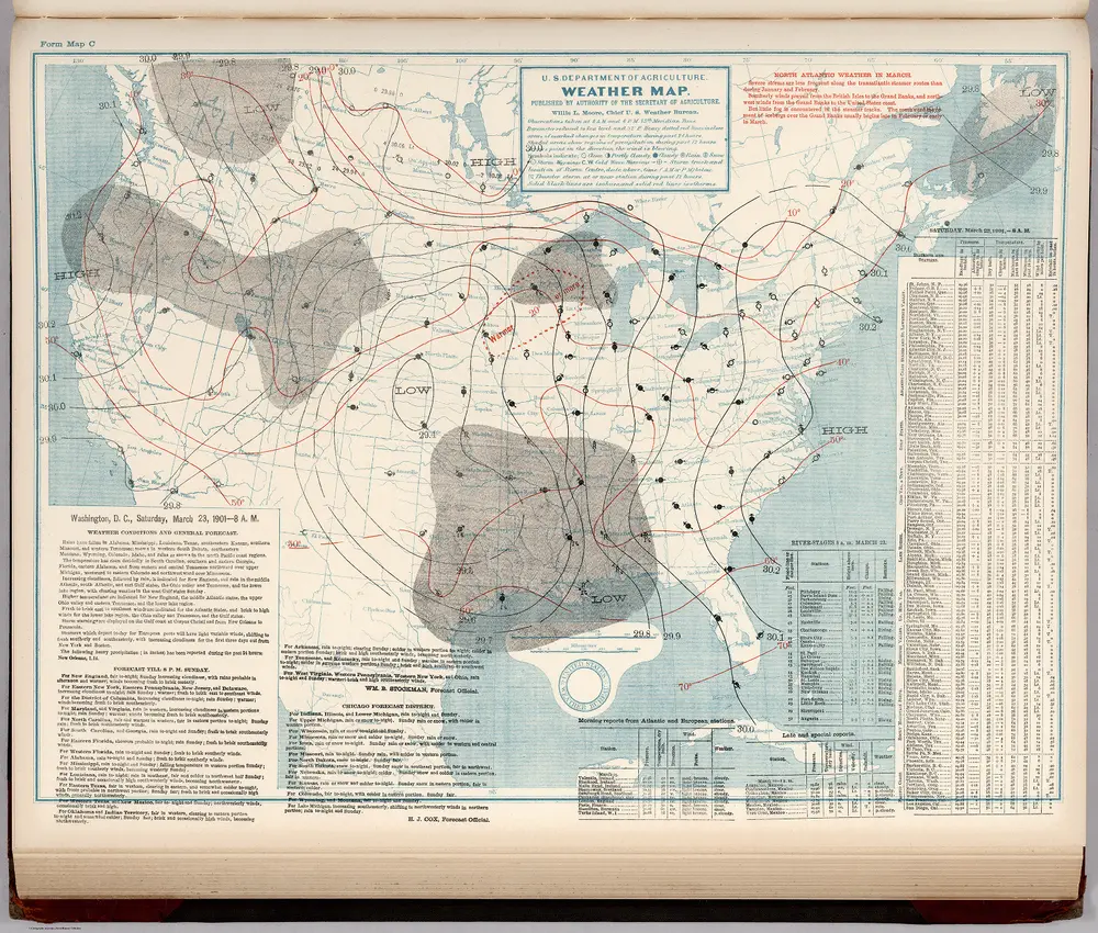 (United States) Weather Map.  March 23, 1901.