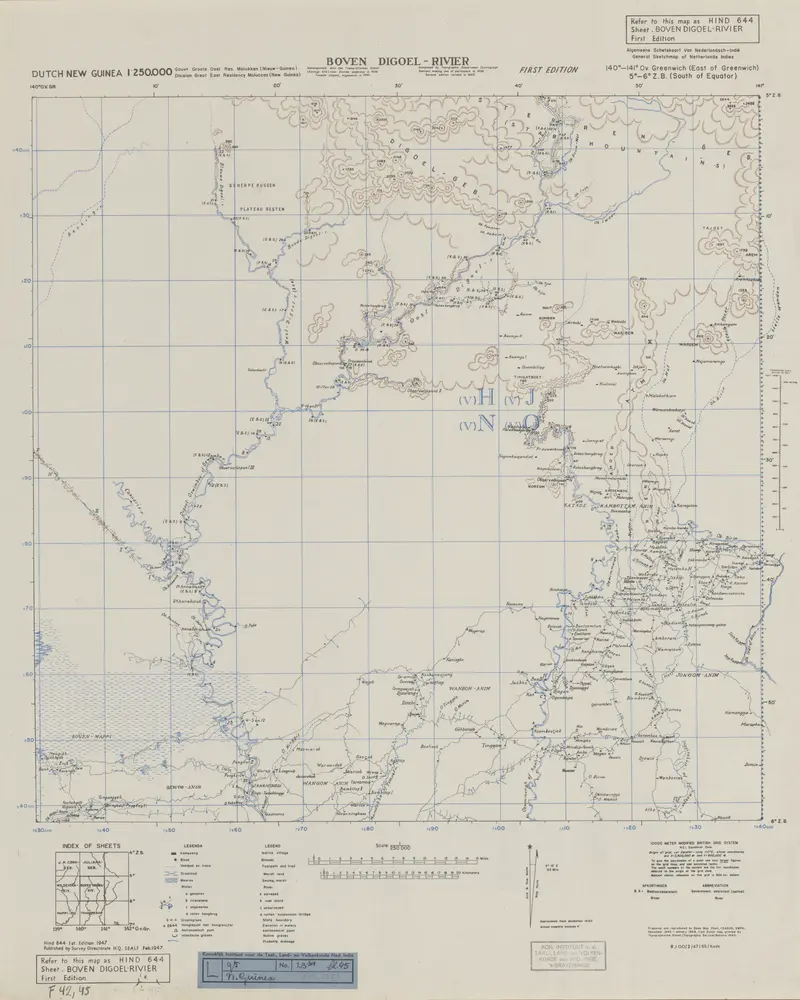 Boven Digoel-Rivier / Survey Directorate H[ead] Q[uarters] SEALF [=South East Asia Land Forces]