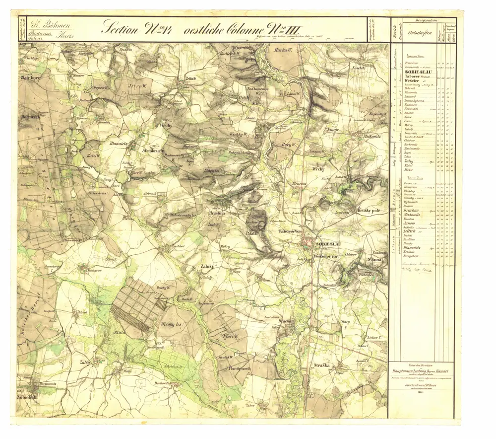 II. vojenské (Františkovo) mapování - Čechy, mapový list O_14_III