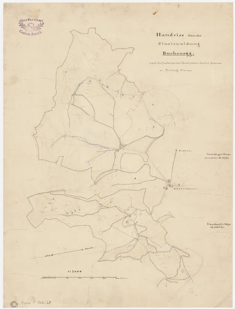 Stallikon, Adliswil, Aeugst am Albis, Langnau am Albis: Staatswaldung Buechenegg: Stallikon, Adliswil, Aeugst am Albis: Rifen, Näfenhüser, Stüpfer, Müsli, Grossholz, Bruggenmoos; Grundriss