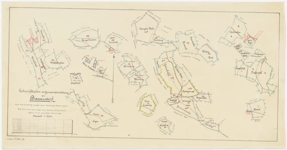 Bassersdorf: Gemeindewaldung: Gemeindewaldungen; Übersichtsplan