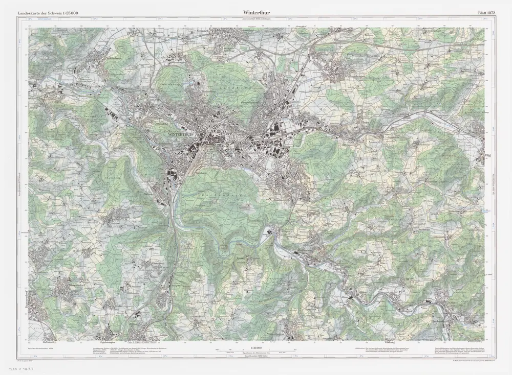 Landeskarte der Schweiz 1 : 25000: Den Kanton Zürich betreffende Blätter: Blatt 1072: Winterthur