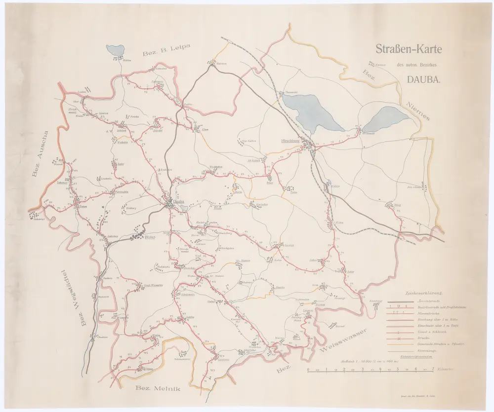 Straßen-Karte des auton. Bezirkes Dauba