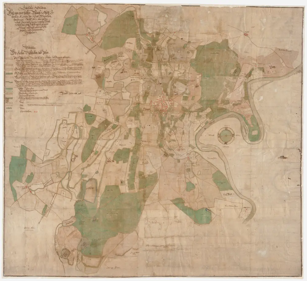 Ossingen: Zehntenbezirk Ossingen mit Gütern in Gisenhard und Langenmoos, wovon der Zehnt im Jahr 1640 vom Domstift von Konstanz der Stadt Winterthur admodiert und im Jahr 1675 von der Stadt Zürich gekauft wurde; Grundriss