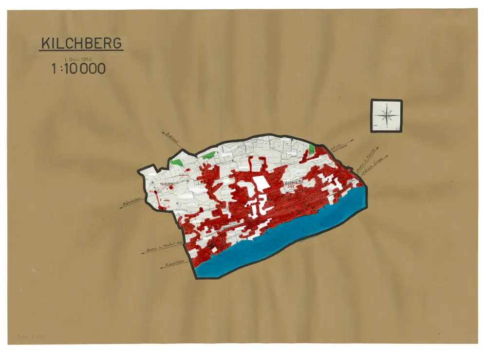 Kilchberg: Definition der Siedlungen für die eidgenössische Volkszählung am 01.12.1950; Siedlungskarte