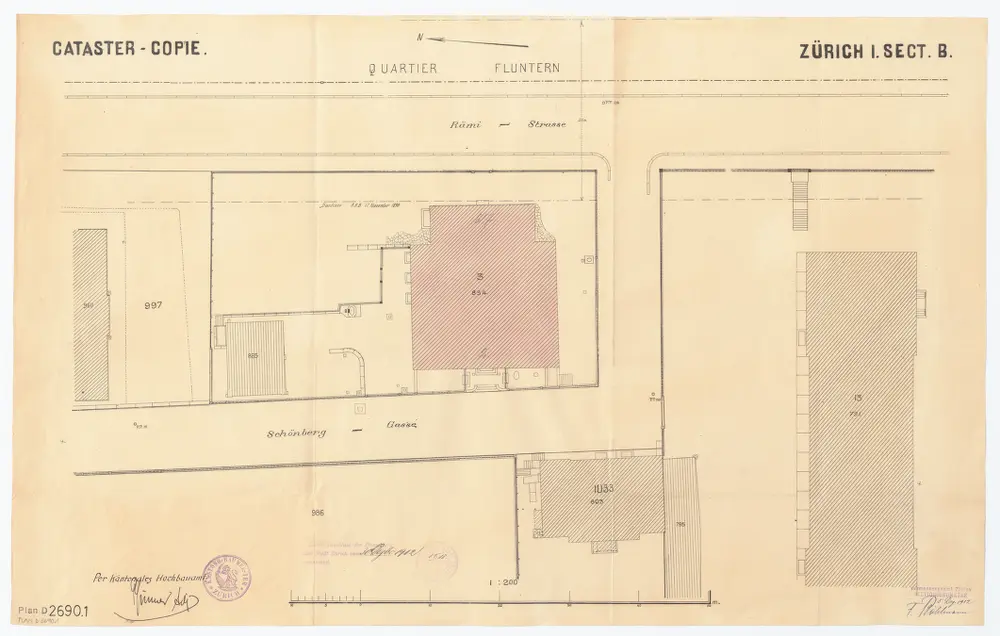 Haus Belmont, Rämistrasse 67: Situationspläne: Situationsplan