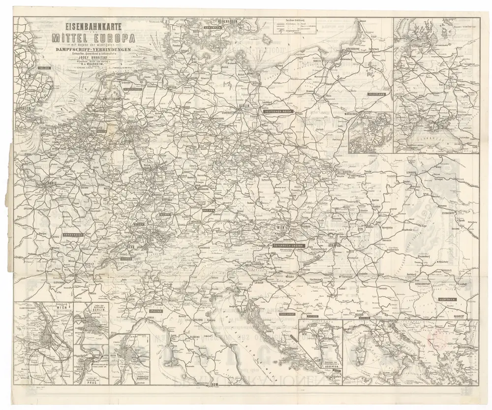 Eisenbahnkarte von Mittel Europa