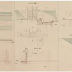 Glattfelden: Brunnenwiesenwehr, projektierter Wehrflügel am Brunnenwiesengraben links; Situationsplan, Längsprofil und Schnitte (Glatt-Gebiet Nr. 16, 2. Exemplar)