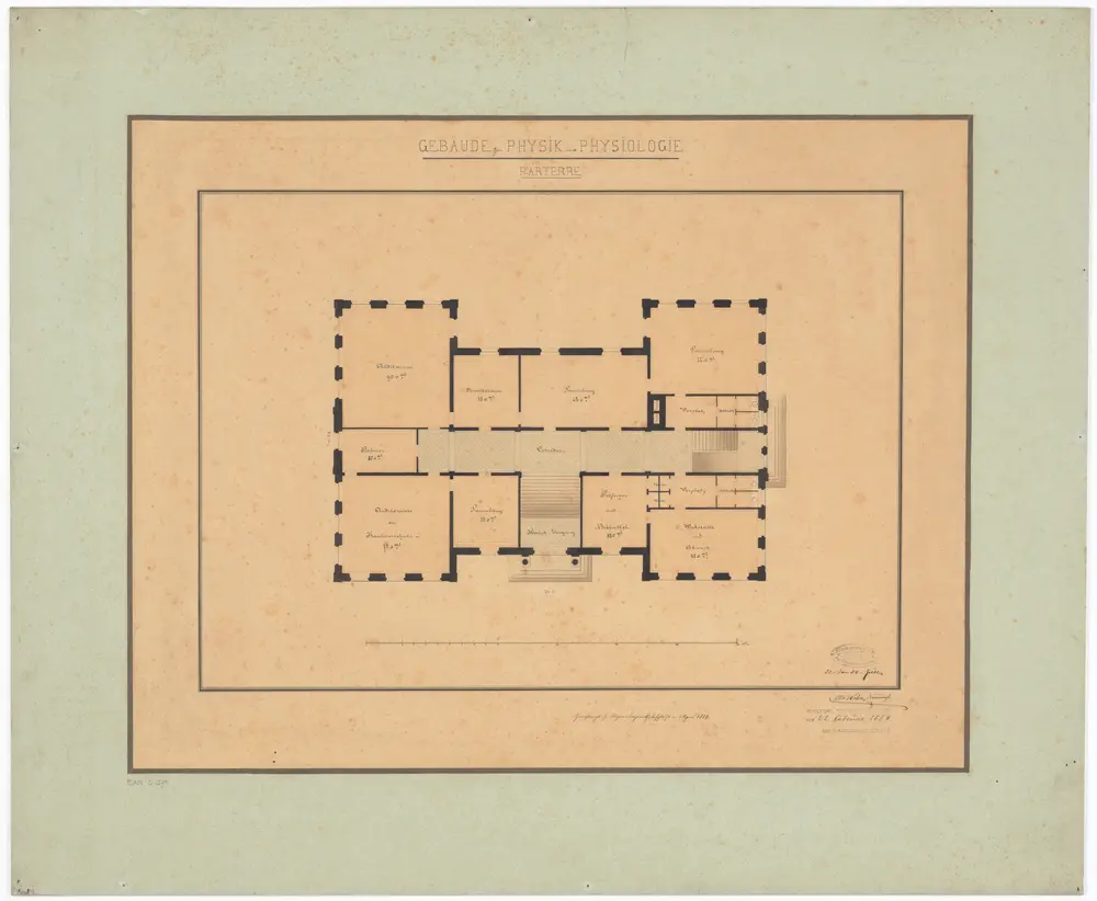 Universität Zürich und Kantonsschule, projektiertes Physik- und Chemiegebäude: Parterre; Grundriss