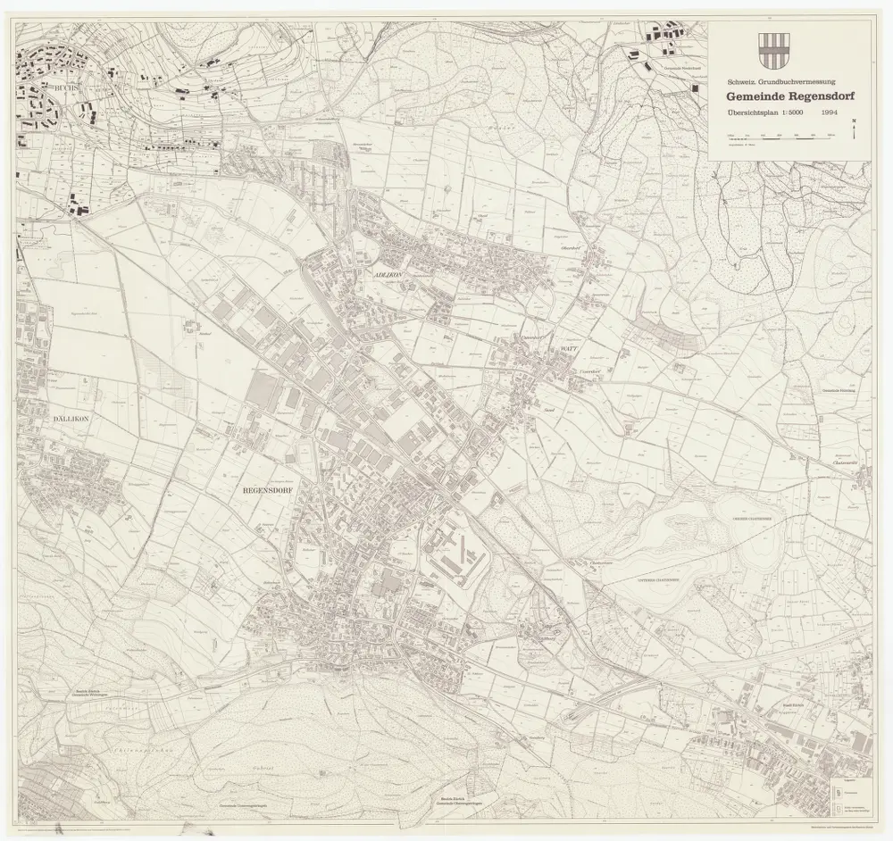 Regensdorf: Gemeinde; Übersichtsplan (Schweizerische Grundbuchvermessung)