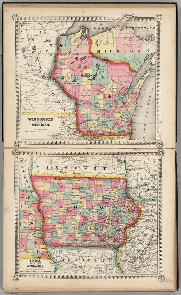 Wisconsin and Part of Michigan.  Iowa and Part of Nebraska.