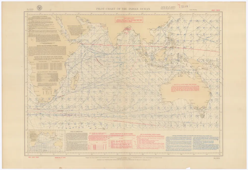 Pilot chart of the Indian Ocean