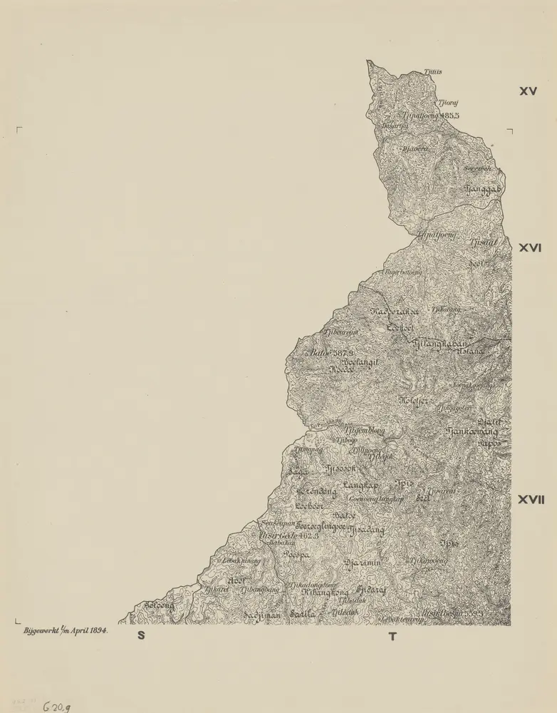 [Tjipatjang] : bijgwerkt t/m april 1894 / [Topographisch Bureau]