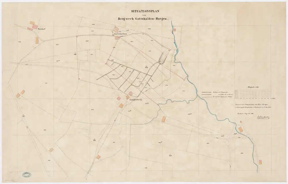 Horgen: Kohlebergwerk Käpfnach-Gottshalden; Situationsplan