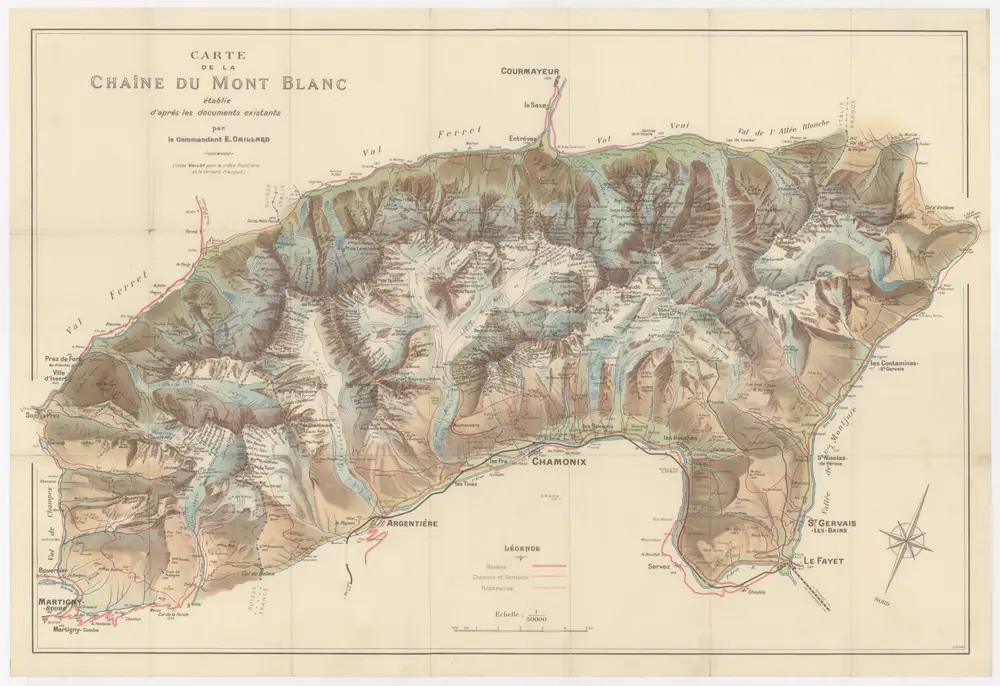 Carte de la Chaine du Mont Blanc