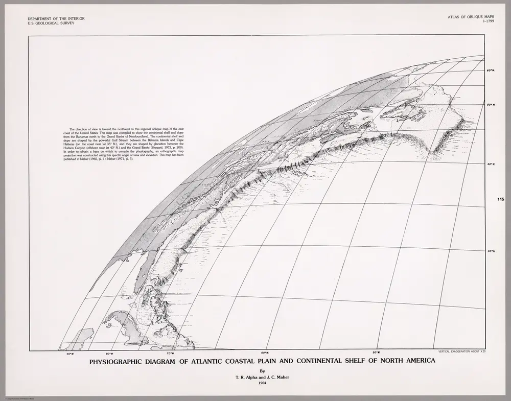 Physiographic Diagram of Atlantic Coastal Plain and Continental Shelf of North America.